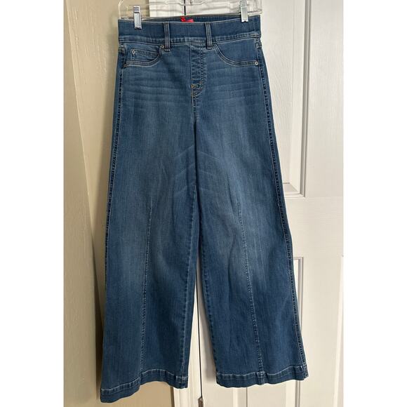 Spanx Seamed-Front High Rise Wide Leg Jeans Vintage Indigo Small - Picture 2 of 6